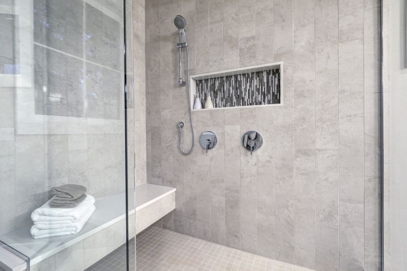 Minimalist Shower with Niches